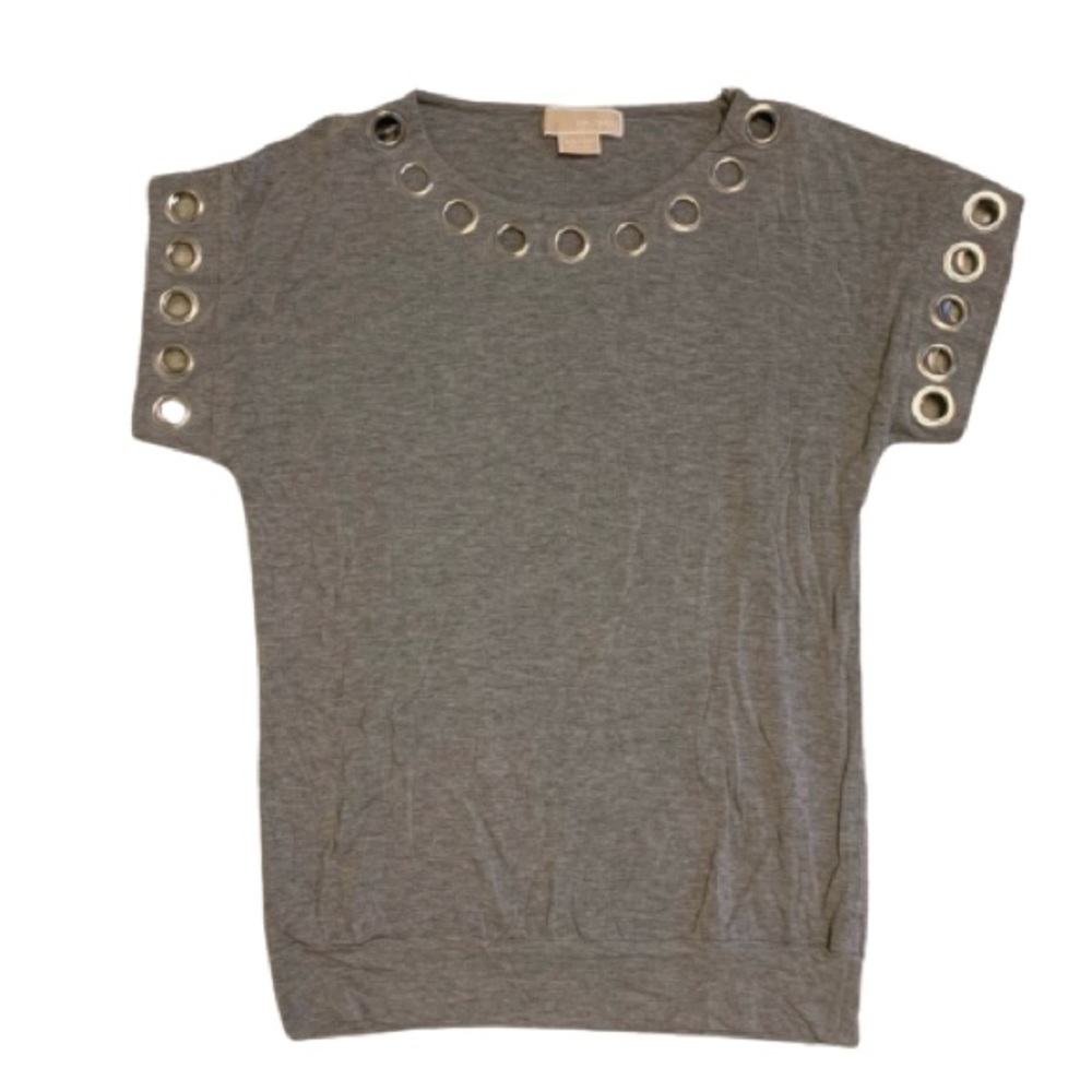 Michael Kors Grommet Detail Short Sleeve Top
